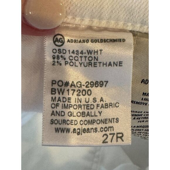 Adrianno Goldschmied Jeans Women 27 White The Prima Mid Rise Cigarette Ankle - Picture 11 of 12